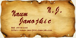 Naum Janojkić vizit kartica